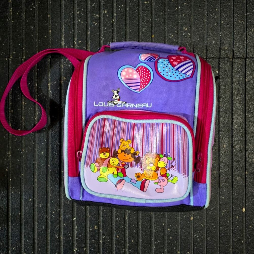 Vintage Insulated LOUIS GARNEAU Children Kids School Lunch Bag Pink/Purple